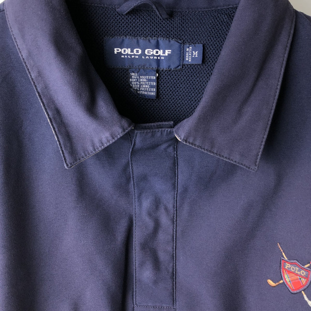 Ralph Lauren POLO GOLF Polo Golf Half Snap Warm-up Pullover Men's M polyester navy blue type Vintage Second Hand
