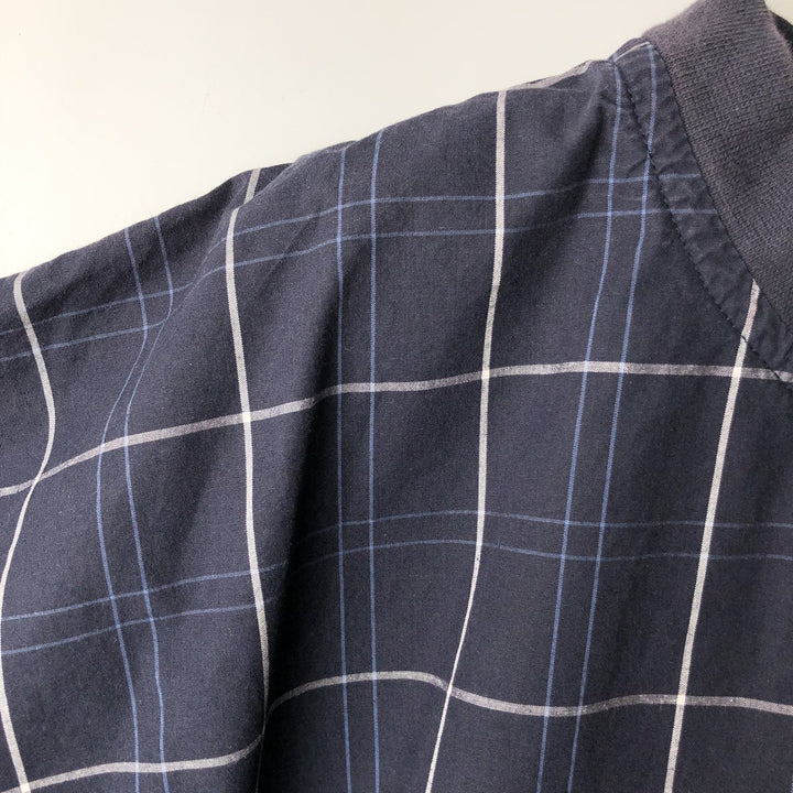 Ralph Lauren CHAPS Check Pattern Warm-up Pullover, Men's Size L (approx.) cotton navy blue type Vintage Second Hand