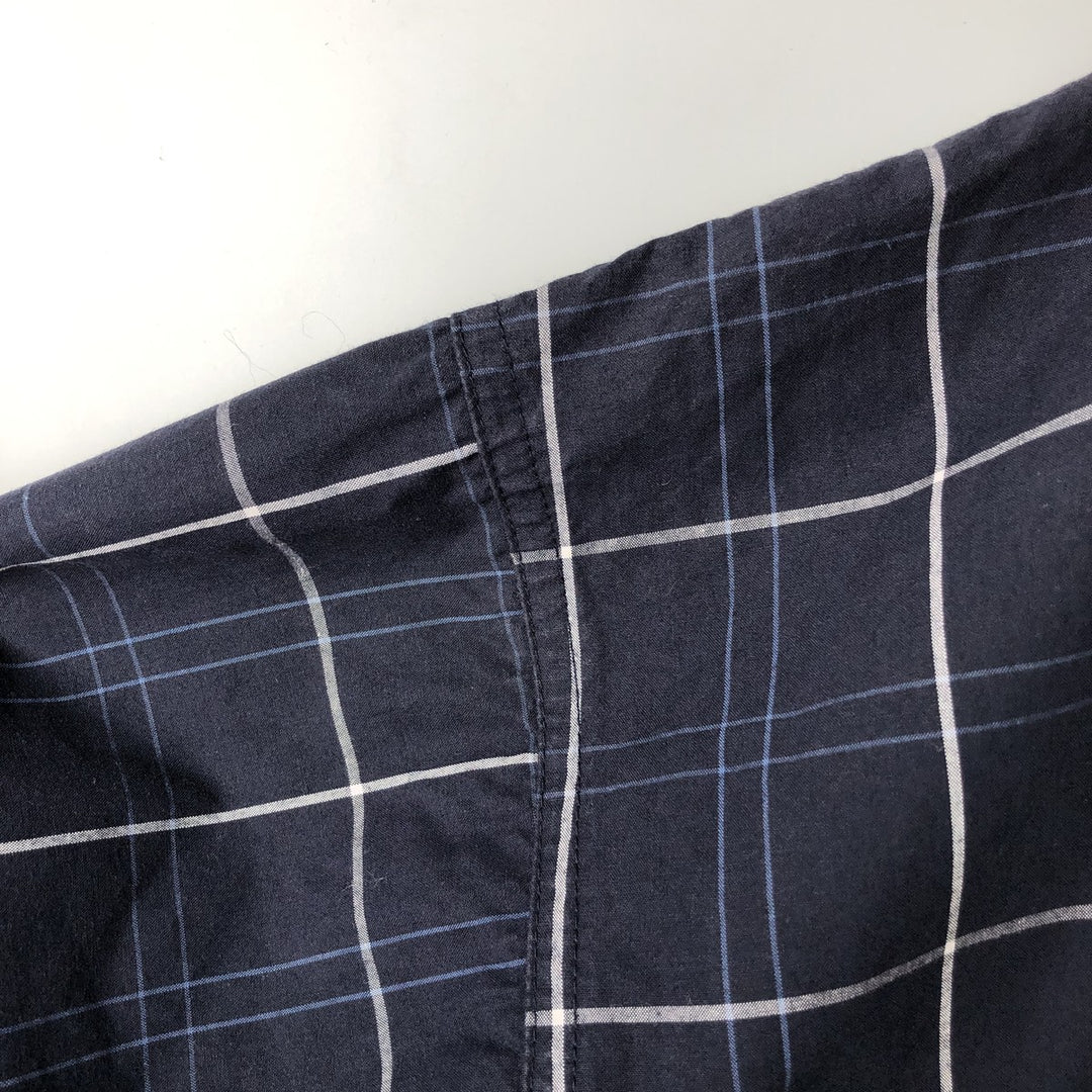 Ralph Lauren CHAPS Check Pattern Warm-up Pullover, Men's Size L (approx.) cotton navy blue type Vintage Second Hand