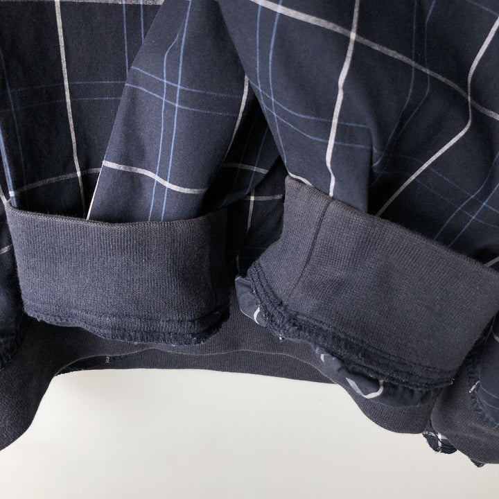 Ralph Lauren CHAPS Check Pattern Warm-up Pullover, Men's Size L (approx.) cotton navy blue type Vintage Second Hand