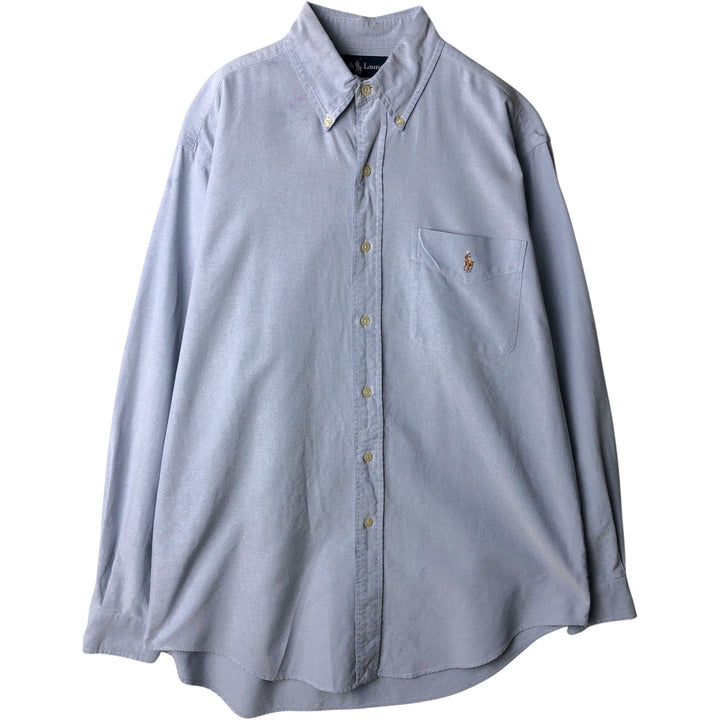 Ralph Lauren Classic Fit long sleeve button down shirt, men's size M cotton Blue type light blue Vintage Second Hand
