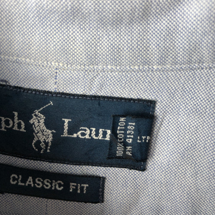 Ralph Lauren Classic Fit long sleeve button down shirt, men's size M cotton Blue type light blue Vintage Second Hand
