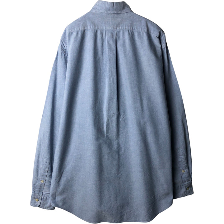 Ralph Lauren YARMOUTH long sleeve button down shirt, men's size L cotton Blue type light blue Vintage Second Hand