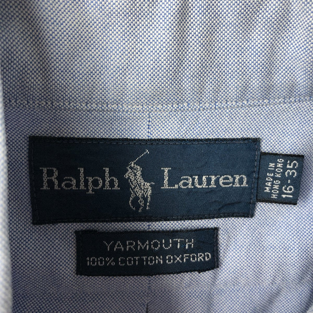 Ralph Lauren YARMOUTH long sleeve button down shirt, men's size L cotton Blue type light blue Vintage Second Hand