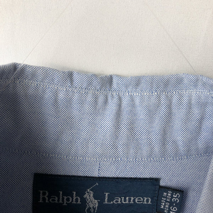 Ralph Lauren YARMOUTH long sleeve button down shirt, men's size L cotton Blue type light blue Vintage Second Hand
