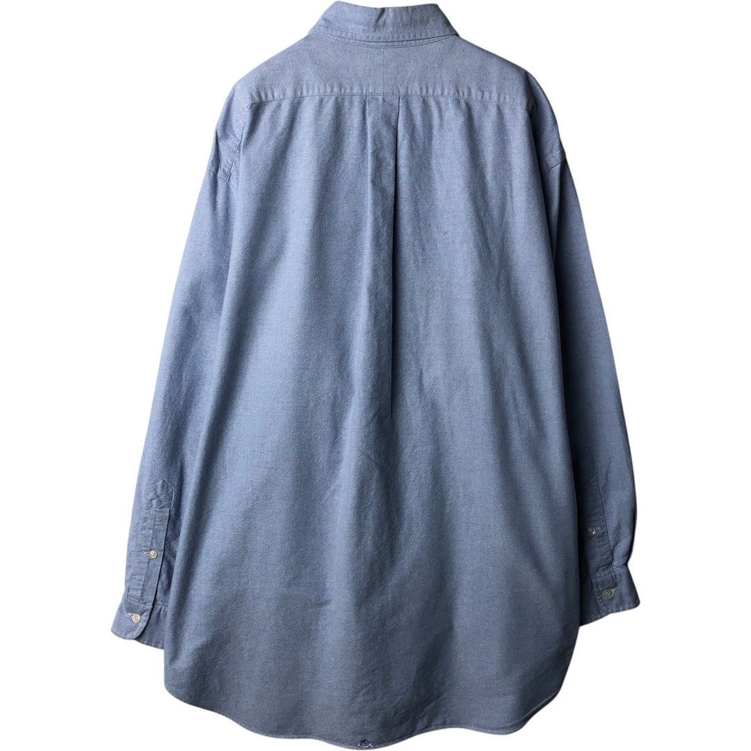 Ralph Lauren YARMOUTH long sleeve button down shirt, men's XL size cotton Blue type light blue Vintage Second Hand