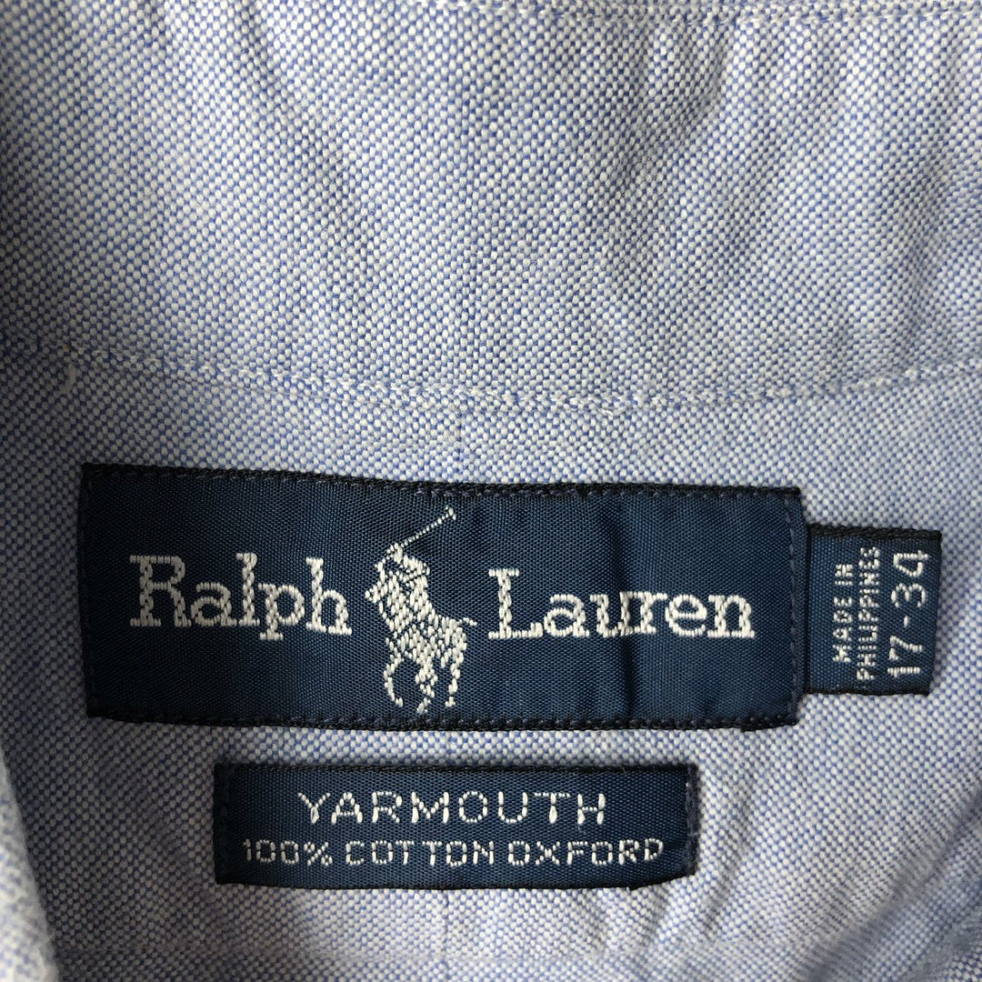Ralph Lauren YARMOUTH long sleeve button down shirt, men's XL size cotton Blue type light blue Vintage Second Hand