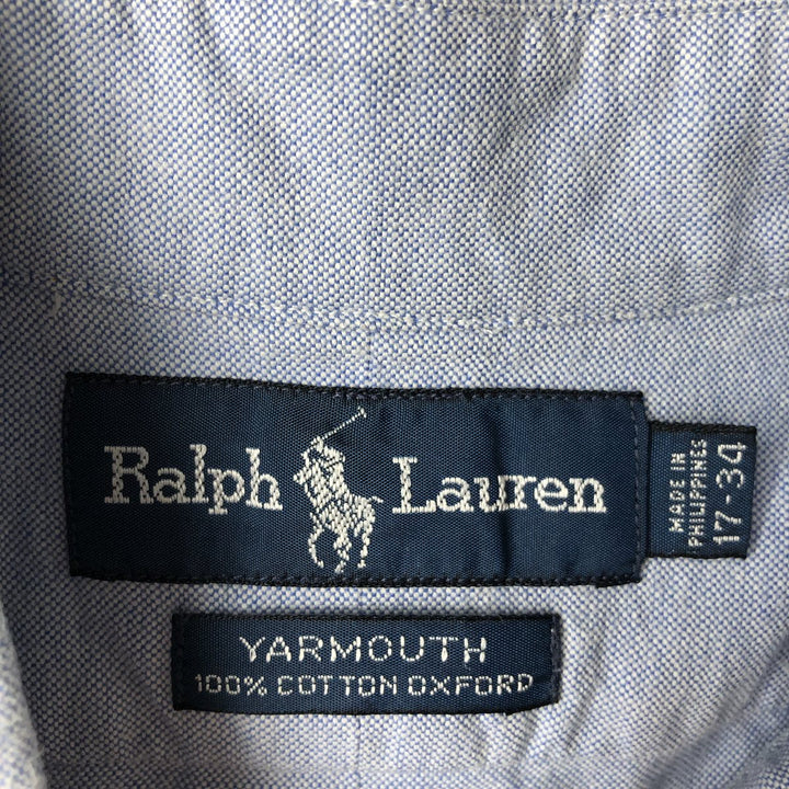 Ralph Lauren YARMOUTH long sleeve button down shirt, men's XL size cotton Blue type light blue Vintage Second Hand