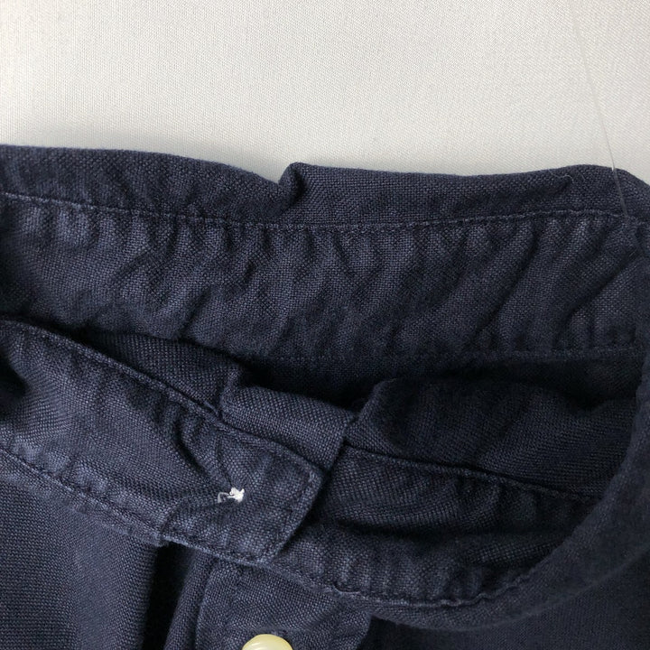 Ralph Lauren Classic Fit Long Sleeve Button Down Shirt, Men's Size L cotton navy blue type Vintage Second Hand