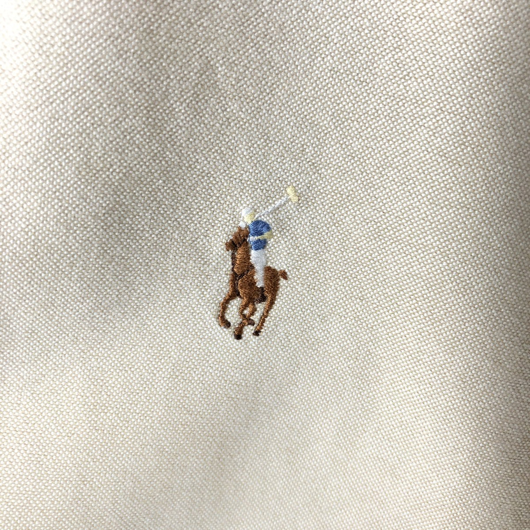 Ralph Lauren YARMOUTH long sleeve button down shirt, men's size L cotton Beige type Vintage Second Hand