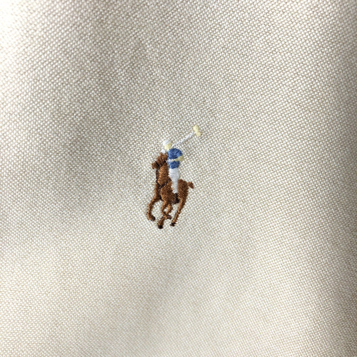 Ralph Lauren YARMOUTH long sleeve button down shirt, men's size L cotton Beige type Vintage Second Hand