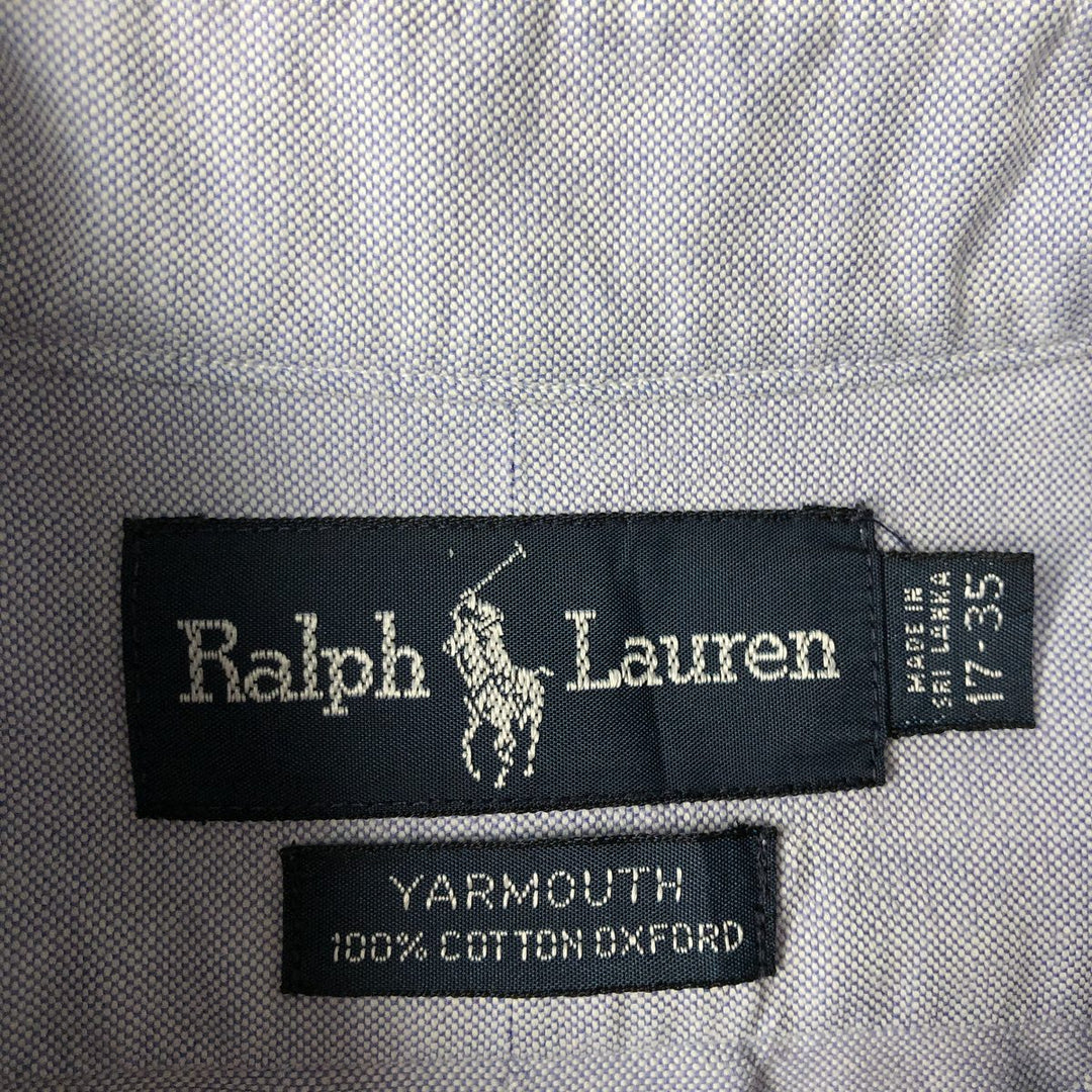 Ralph Lauren YARMOUTH long sleeve button down shirt, men's XL size cotton Blue type light blue Vintage Second Hand