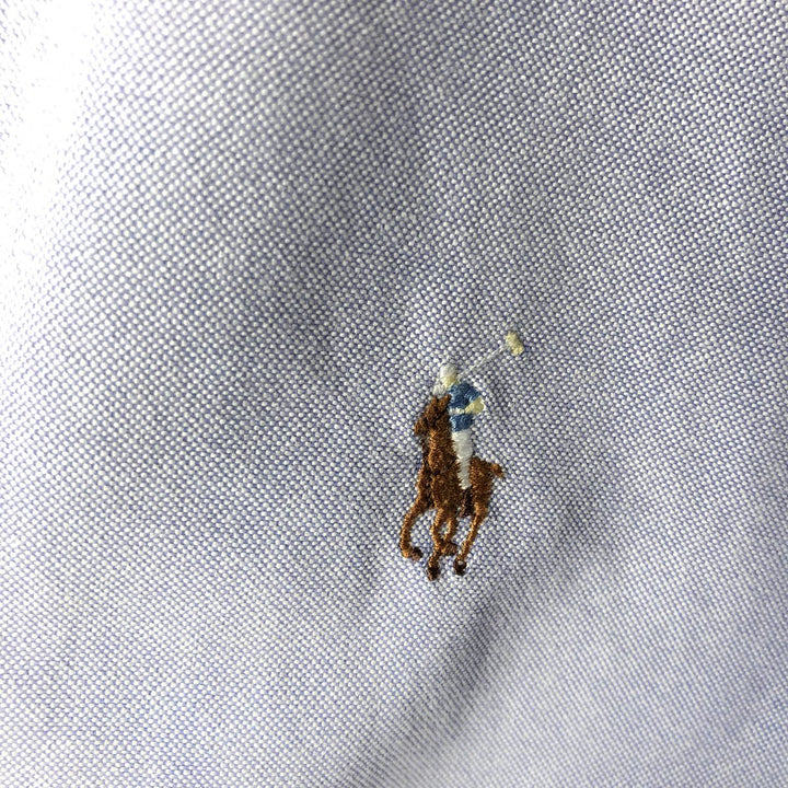 Ralph Lauren YARMOUTH long sleeve button down shirt, men's XL size cotton Blue type light blue Vintage Second Hand
