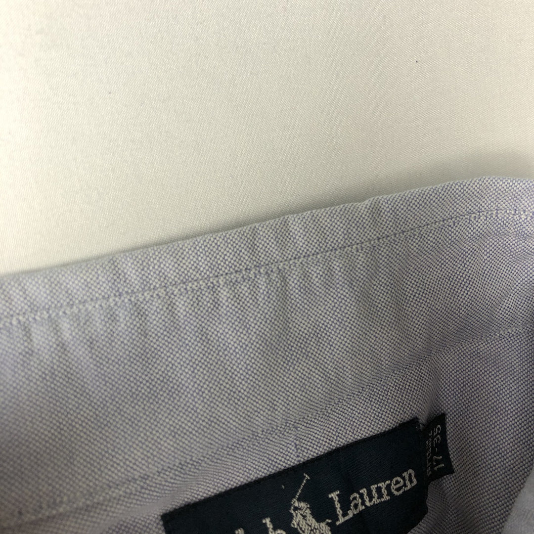 Ralph Lauren YARMOUTH long sleeve button down shirt, men's XL size cotton Blue type light blue Vintage Second Hand