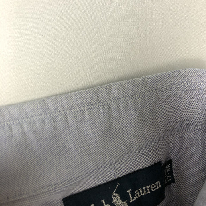Ralph Lauren YARMOUTH long sleeve button down shirt, men's XL size cotton Blue type light blue Vintage Second Hand