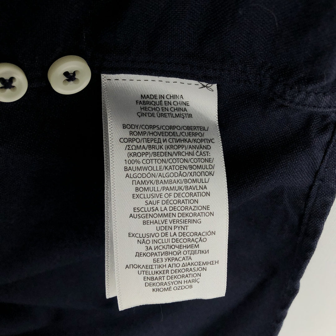 Ralph Lauren Classic Fit Long Sleeve Button Down Shirt, Men's Size L cotton navy blue type Vintage Second Hand