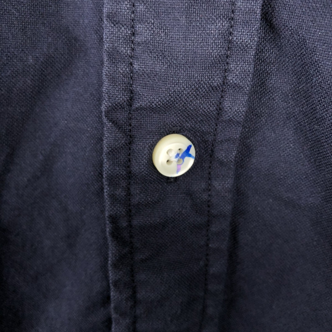 Ralph Lauren Classic Fit Long Sleeve Button Down Shirt, Men's Size L cotton navy blue type Vintage Second Hand
