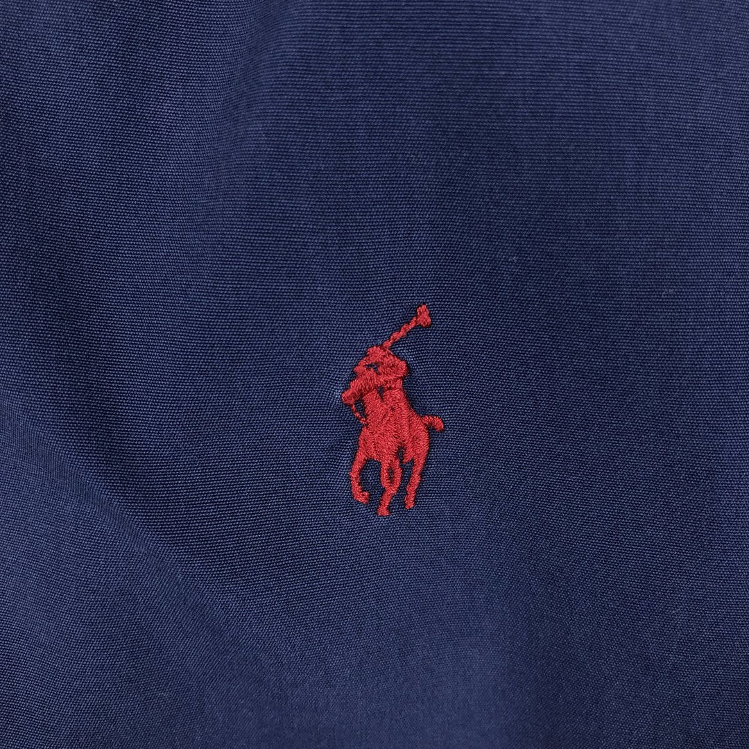 Ralph Lauren CLASSIC FIT Long-Sleeve Button-Down Shirt, Men's Size XL (Equivalent), Lightweight cotton navy blue type Vintage Second Hand