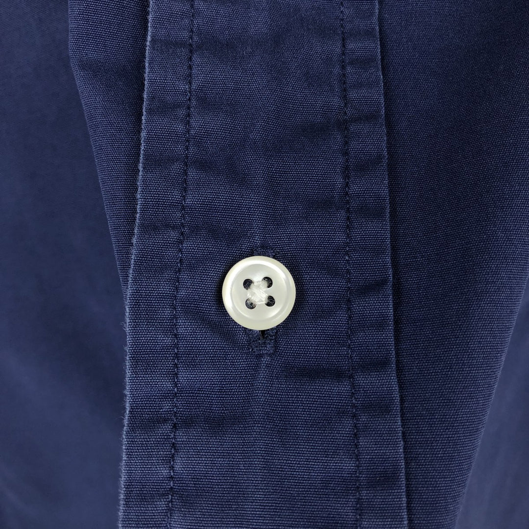 Ralph Lauren CLASSIC FIT Long-Sleeve Button-Down Shirt, Men's Size XL (Equivalent), Lightweight cotton navy blue type Vintage Second Hand