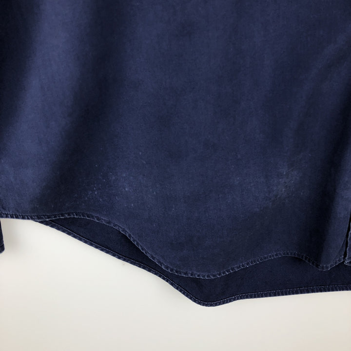 Ralph Lauren CLASSIC FIT Long-Sleeve Button-Down Shirt, Men's Size XL (Equivalent), Lightweight cotton navy blue type Vintage Second Hand