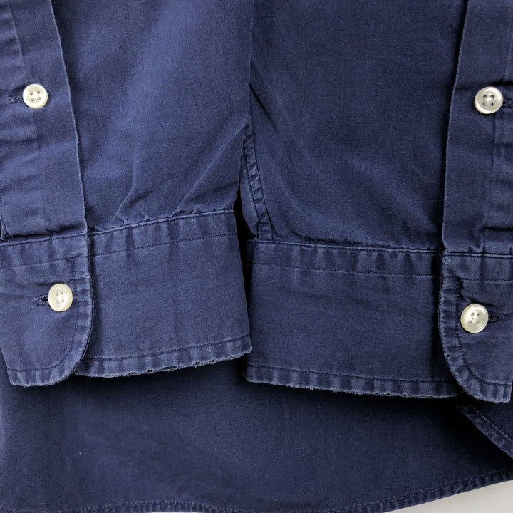 Ralph Lauren CLASSIC FIT Long-Sleeve Button-Down Shirt, Men's Size XL (Equivalent), Lightweight cotton navy blue type Vintage Second Hand