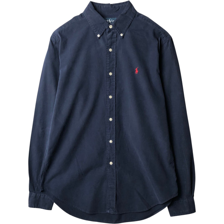 Ralph Lauren Classic Fit Long Sleeve Button Down Shirt Men's M cotton navy blue type Vintage Second Hand