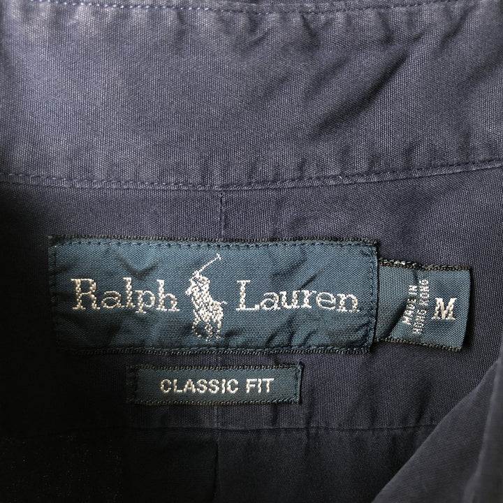 Ralph Lauren Classic Fit Long Sleeve Button Down Shirt Men's M cotton navy blue type Vintage Second Hand