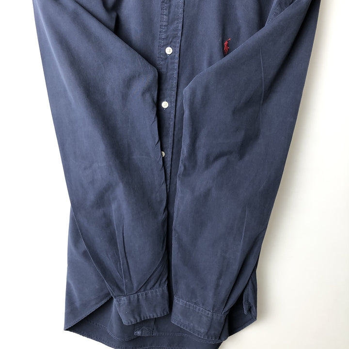 Ralph Lauren Classic Fit Long Sleeve Button Down Shirt Men's M cotton navy blue type Vintage Second Hand