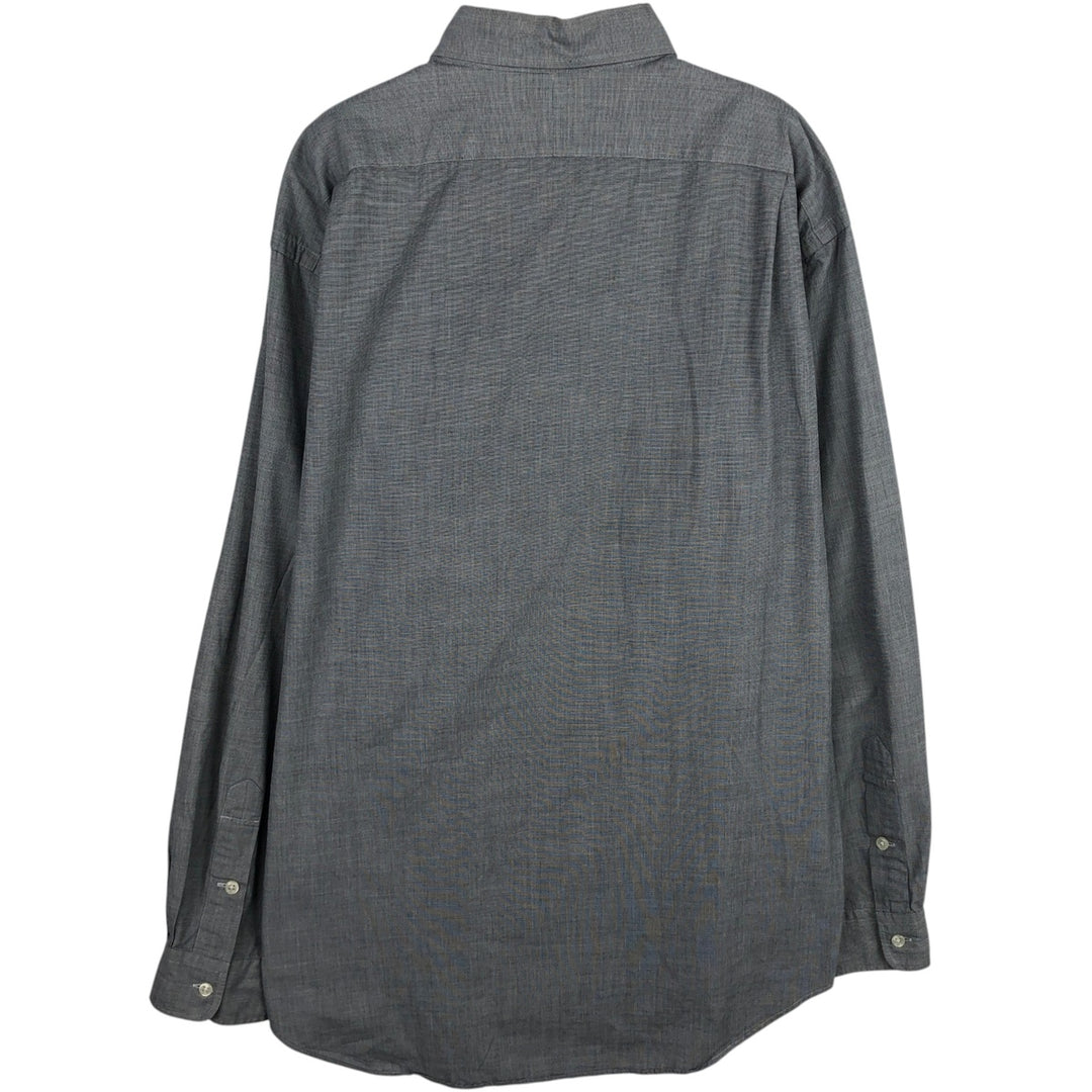 Ralph Lauren MARLOWE long-sleeved button-down shirt, men's size L cotton gray type Vintage Second Hand