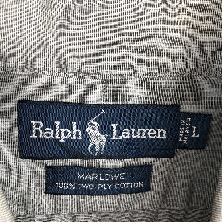 Ralph Lauren MARLOWE long-sleeved button-down shirt, men's size L cotton gray type Vintage Second Hand