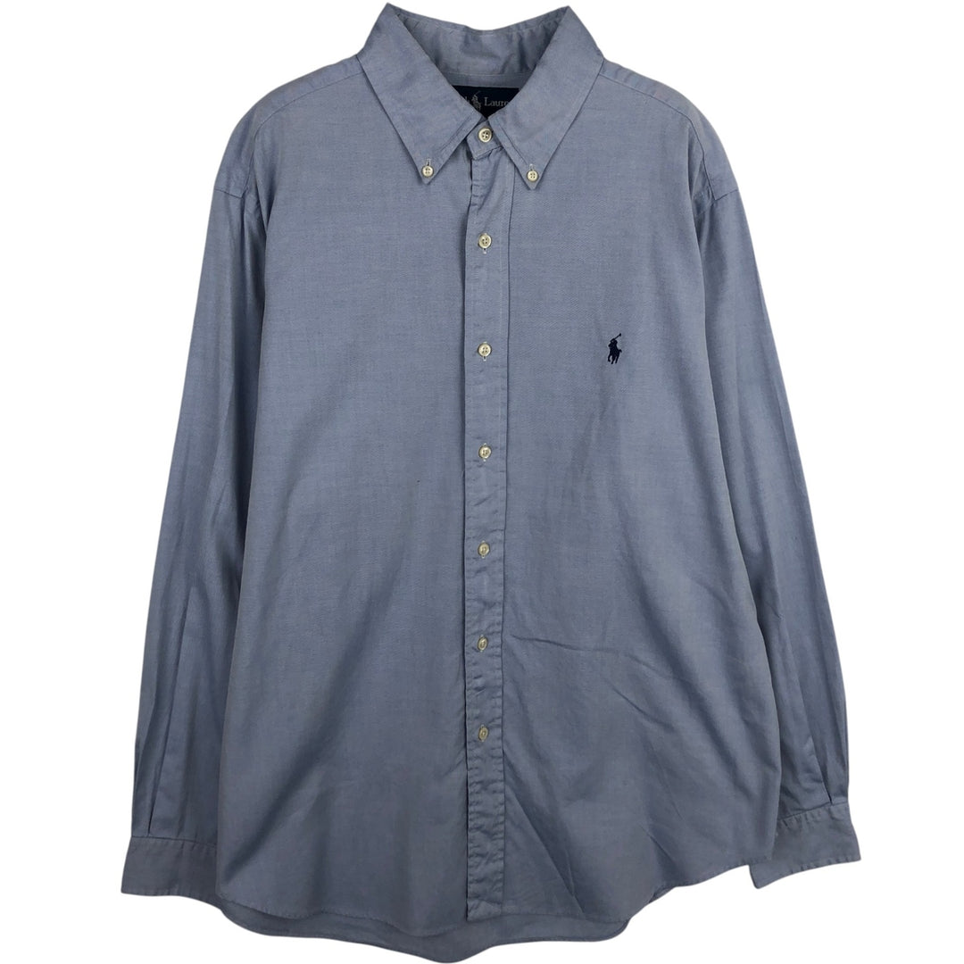 Ralph Lauren Classic Fit Long Sleeve Button Down Shirt, Men's Size L cotton blue type Vintage Second Hand