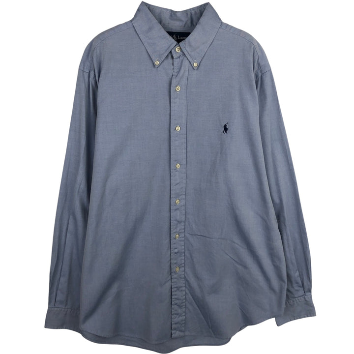 Ralph Lauren Classic Fit Long Sleeve Button Down Shirt, Men's Size L cotton blue type Vintage Second Hand