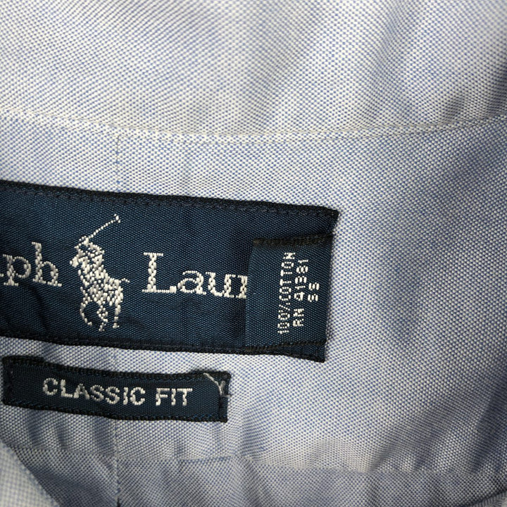 Ralph Lauren Classic Fit Long Sleeve Button Down Shirt, Men's Size L cotton blue type Vintage Second Hand