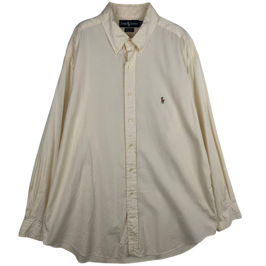 Ralph Lauren YARMOUTH long sleeve button down shirt, men's XL size cotton yellow type Vintage Second Hand