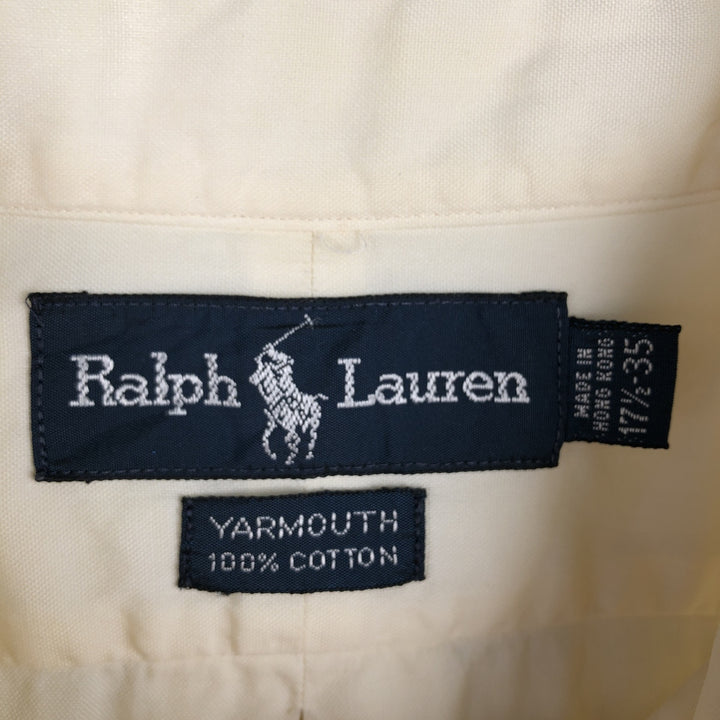 Ralph Lauren YARMOUTH long sleeve button down shirt, men's XL size cotton yellow type Vintage Second Hand