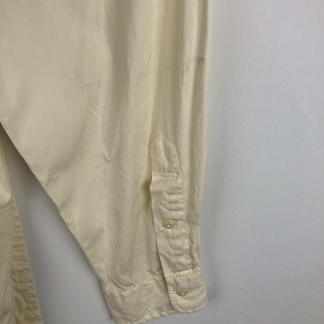 Ralph Lauren YARMOUTH long sleeve button down shirt, men's XL size cotton yellow type Vintage Second Hand