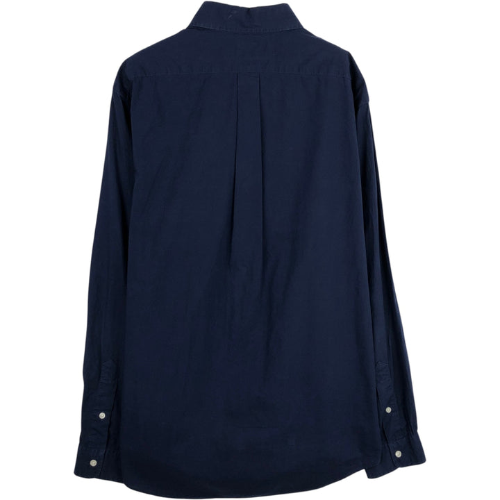 Ralph Lauren STRETCH Long-Sleeve Button-Down Shirt, Men's Size L (approx.) cotton navy blue type Vintage Second Hand
