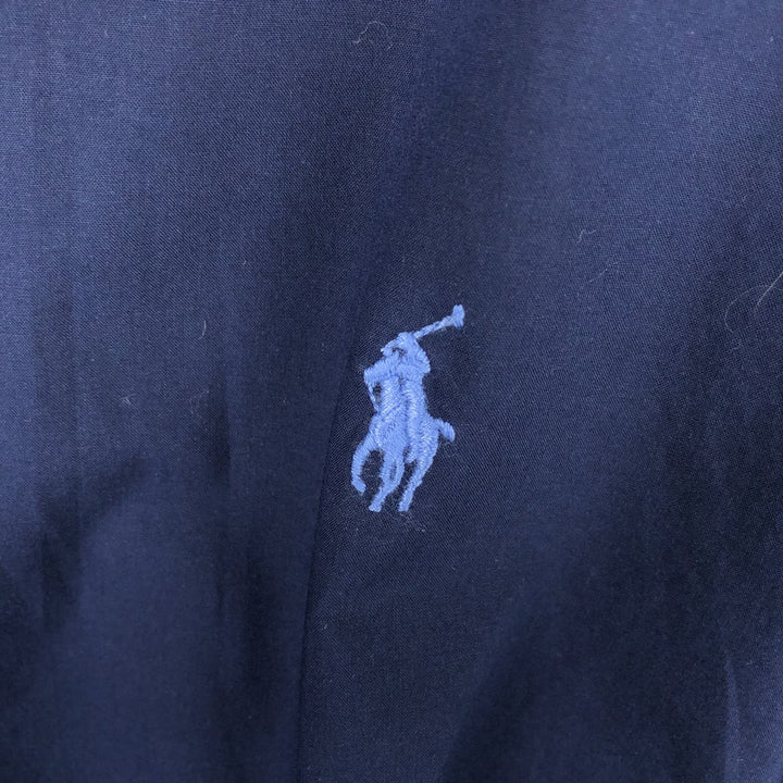 Ralph Lauren STRETCH Long-Sleeve Button-Down Shirt, Men's Size L (approx.) cotton navy blue type Vintage Second Hand