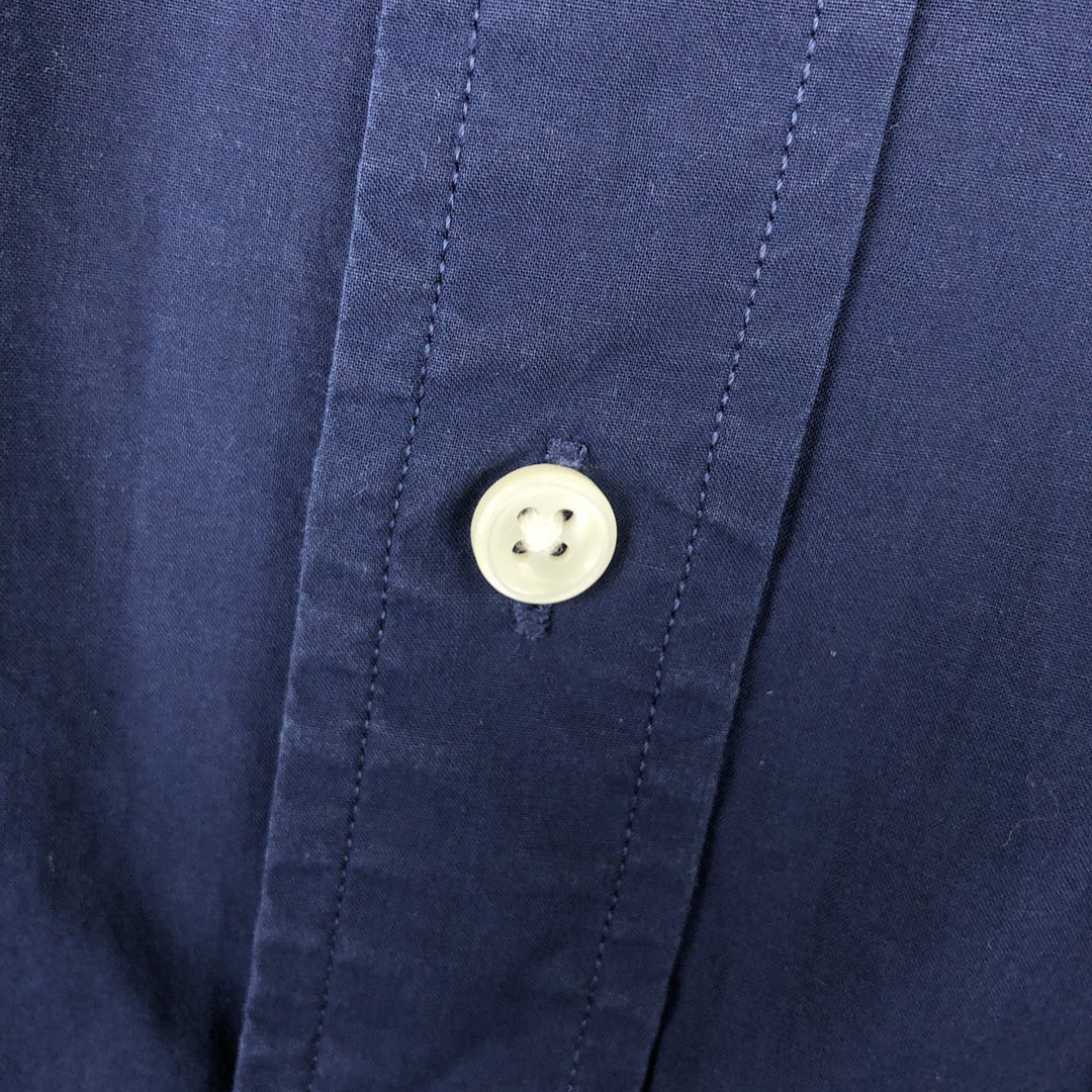 Ralph Lauren STRETCH Long-Sleeve Button-Down Shirt, Men's Size L (approx.) cotton navy blue type Vintage Second Hand