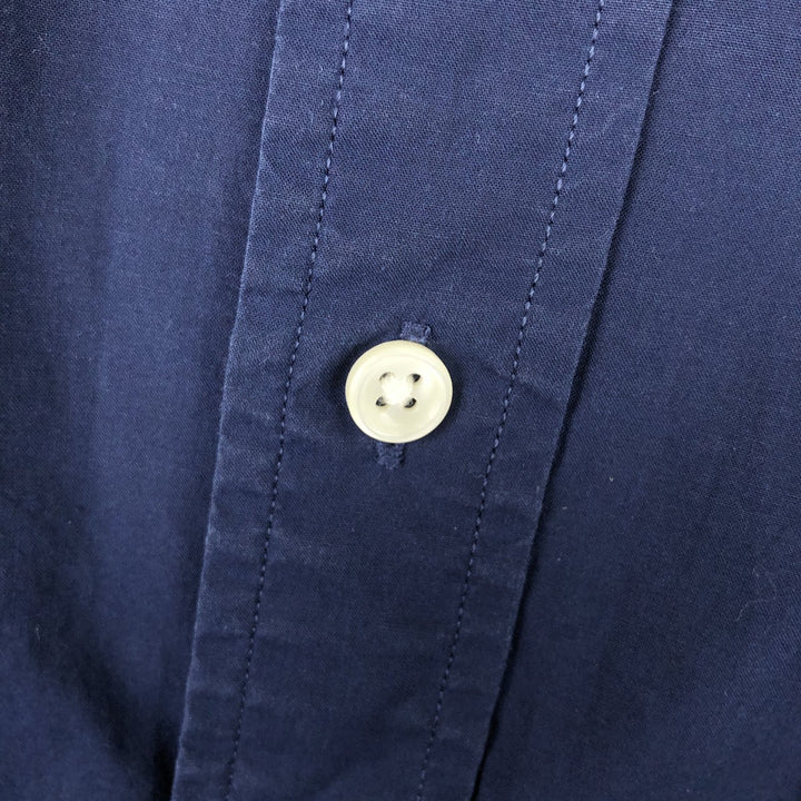 Ralph Lauren STRETCH Long-Sleeve Button-Down Shirt, Men's Size L (approx.) cotton navy blue type Vintage Second Hand