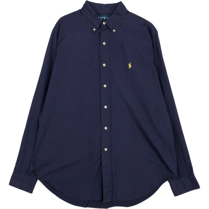Ralph Lauren Classic Fit Long Sleeve Button Down Shirt, Men's Size L cotton navy blue type Vintage Second Hand