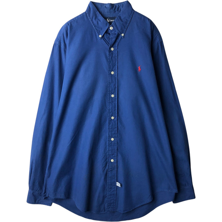 Ralph Lauren long sleeve button down shirt, men's size L cotton blue type Vintage Second Hand