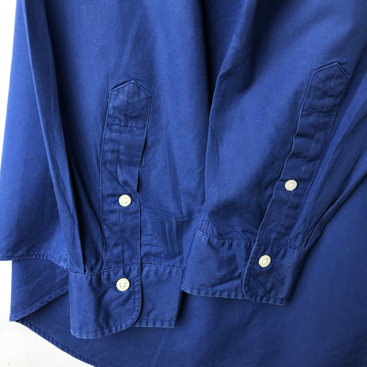 Ralph Lauren long sleeve button down shirt, men's size L cotton blue type Vintage Second Hand