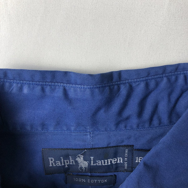 Ralph Lauren long sleeve button down shirt, men's size L cotton blue type Vintage Second Hand