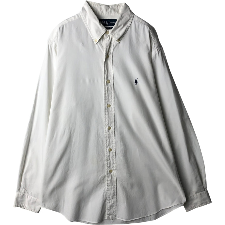 Ralph Lauren Classic Fit Long Sleeve Button Down Shirt, Men's Size L cotton white type Vintage Second Hand