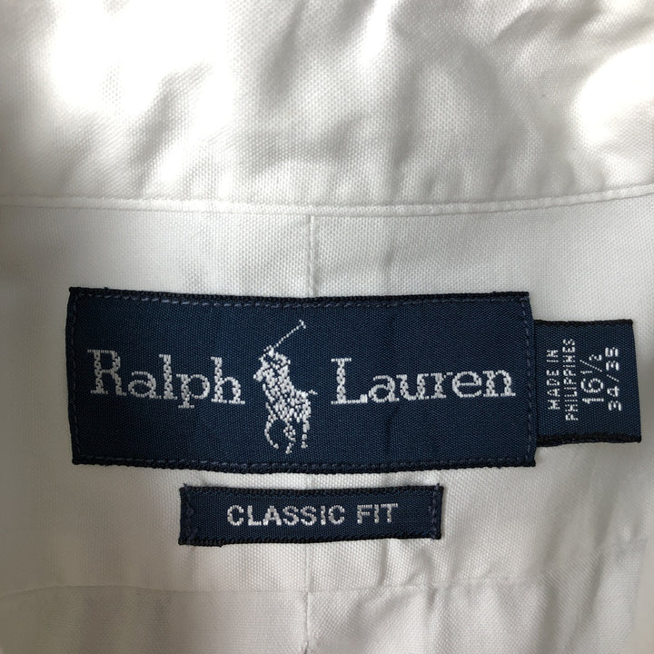 Ralph Lauren Classic Fit Long Sleeve Button Down Shirt, Men's Size L cotton white type Vintage Second Hand