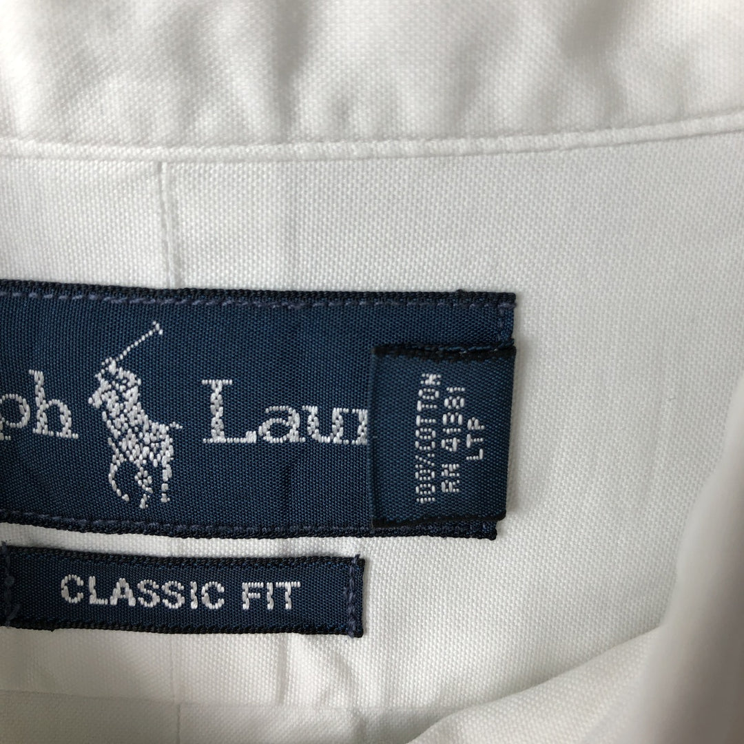Ralph Lauren Classic Fit Long Sleeve Button Down Shirt, Men's Size L cotton white type Vintage Second Hand