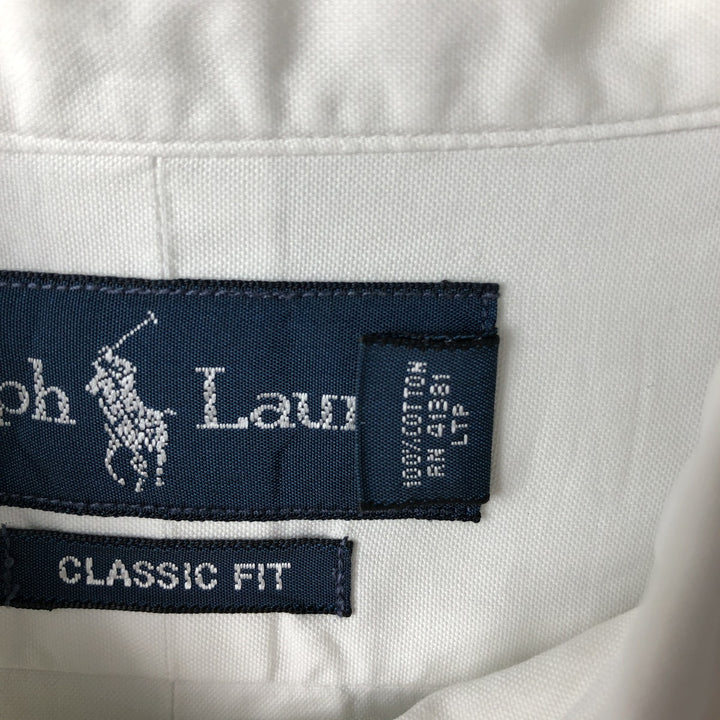 Ralph Lauren Classic Fit Long Sleeve Button Down Shirt, Men's Size L cotton white type Vintage Second Hand
