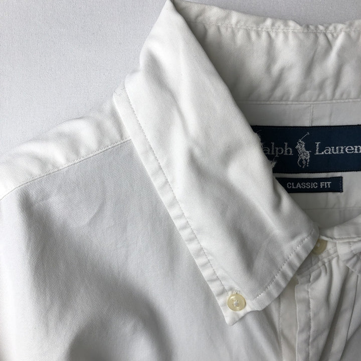 Ralph Lauren Classic Fit Long Sleeve Button Down Shirt, Men's Size L cotton white type Vintage Second Hand