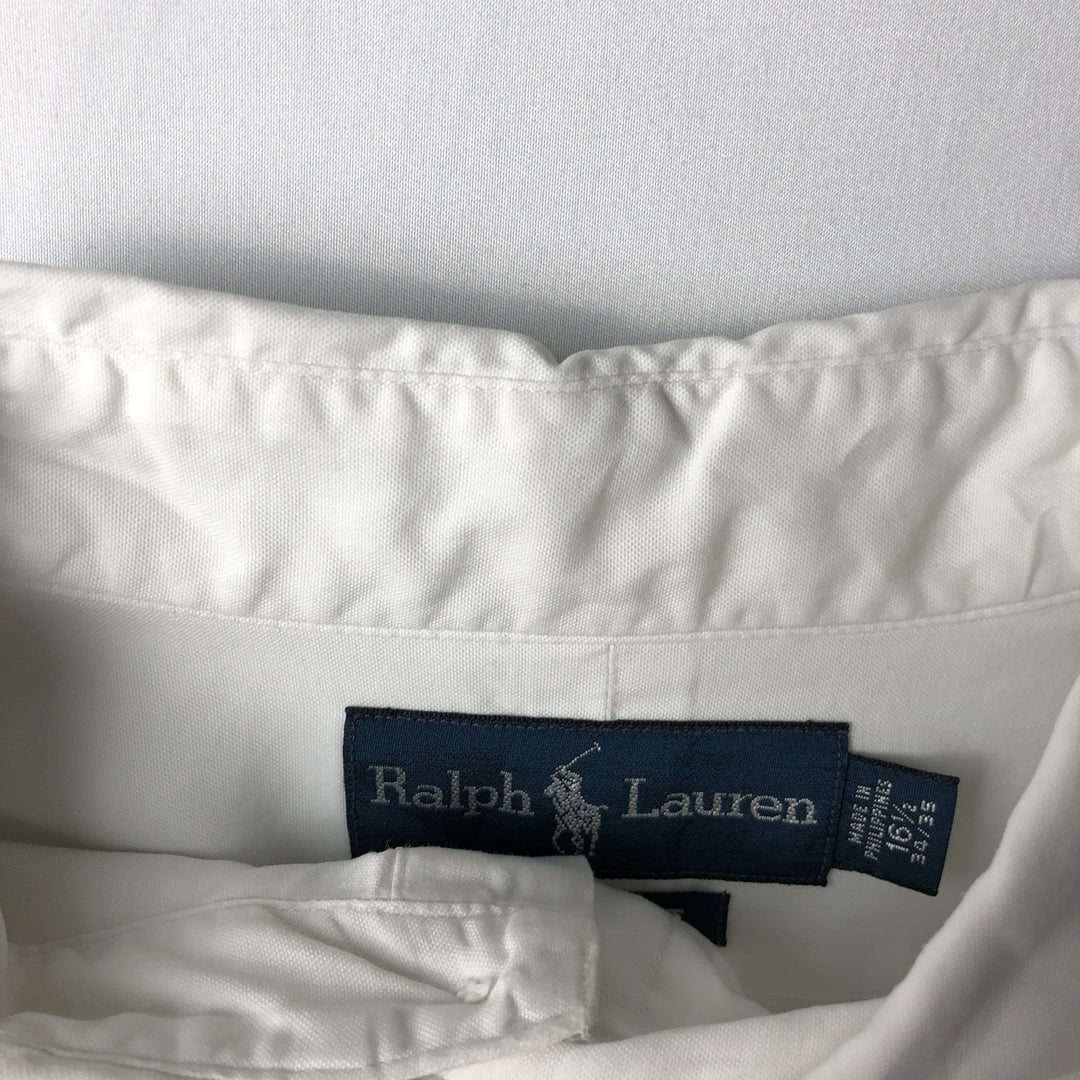 Ralph Lauren Classic Fit Long Sleeve Button Down Shirt, Men's Size L cotton white type Vintage Second Hand